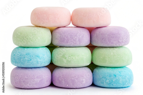 Pastel Colored Mochi Dessert Stack Clipart colors