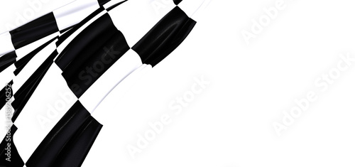 Fotografie Image of motor racing black and white checkered finish flag waving