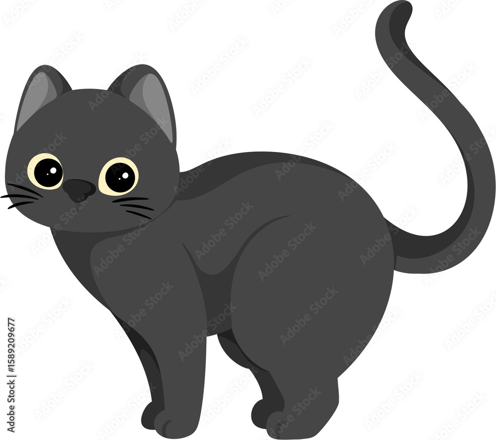 Fototapeta premium illustration black british shorthair