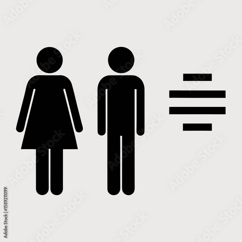 Minimalist figures gender symbols illustration
