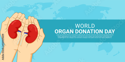 Vector illustration of World Organ Donation Day social media template