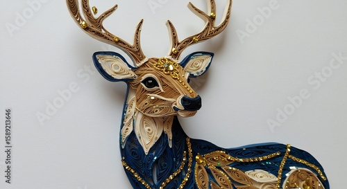 Elegant Quilling Deer Artwork