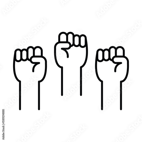 Wallpaper Mural Protest power resistance unity raised fist symbol revolution icon set vector illustration for freedom demonstration social change equality rights support. Torontodigital.ca