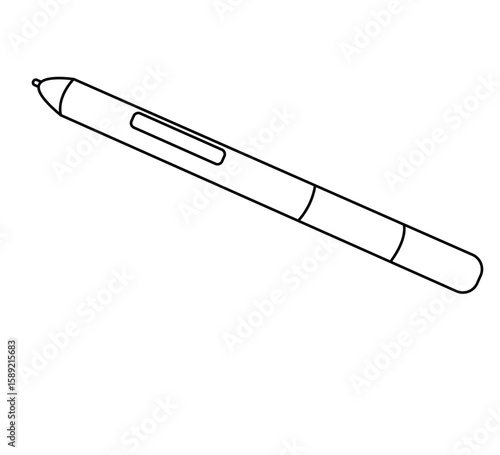 cute cartoon hand drawn vector light pen outline.
