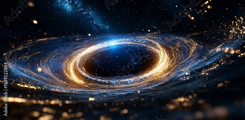 Vibrant Cosmic Vortex Swirling With Sparkling Elements and Star Formations in...