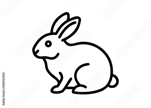 Silhouette of a Rabbit with Long Ears animal vector