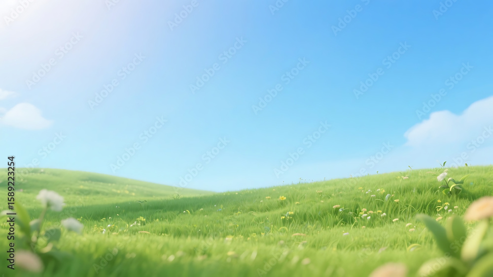 Fototapeta premium green grass and blue sky