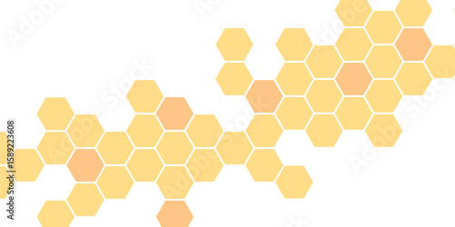 yellow color hexagon seamless pattern. Abstract vector illustration Science technology and medical concept design. Abstract geometric overlapping hexagon pattern futuristic background design.	
