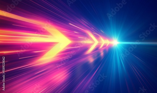 Vibrant Light Trails Create Dynamic Energy in Abstract Digital Art Display.