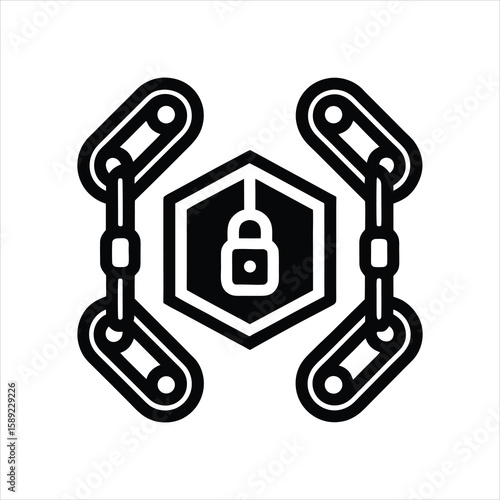 Cybersecurity Blockchain Chain Vector Design