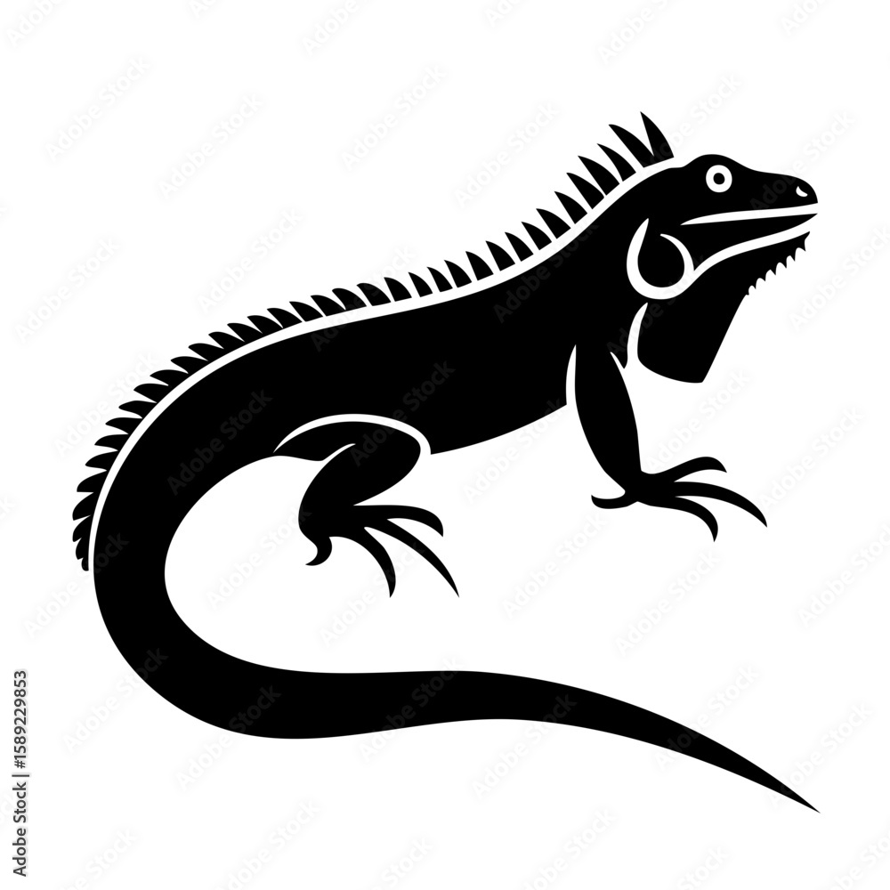 Fototapeta premium Iguana Black Glyph Icon