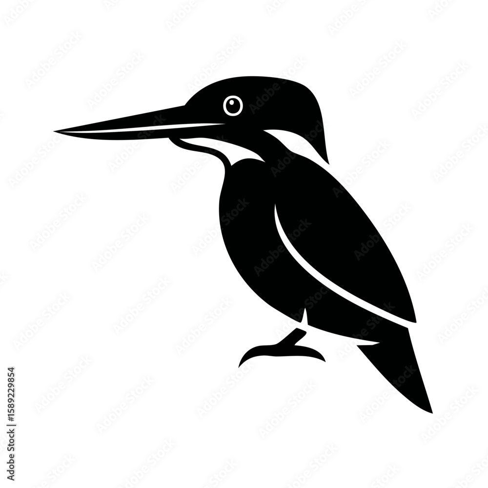 Fototapeta premium Kingfisher Black Glyph Icon