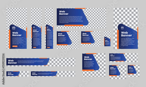 business advertising web banners design template set layout. promotional banner ads