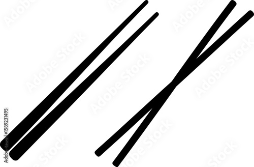 Two set of chopsticks vector art, chopsticks art, chopsticks vector art design, Vector of modern chopsticks art, chopsticks isolated