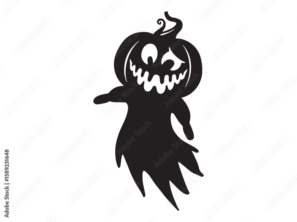 Fototapeta premium Halloween Ghost Pumpkin Scary Face