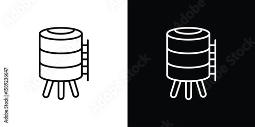 Water tank icon website stock illustration. stroke symbols