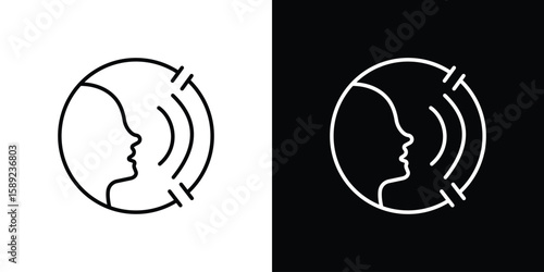 Voice control icon website stock illustration. stroke symbols