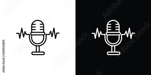 Voice recognition icon website stock illustration. stroke symbols