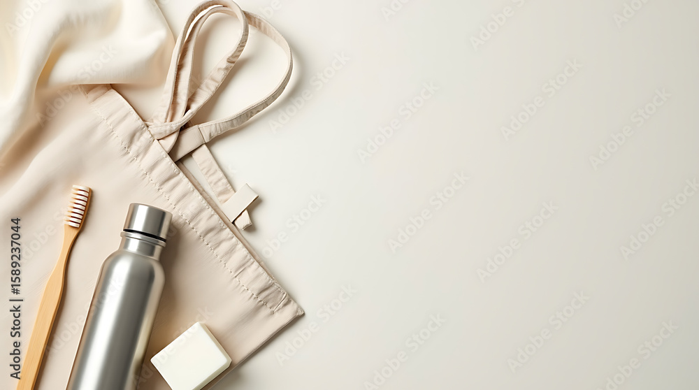 Naklejka premium Sustainable Living with Eco Shopping Accessories