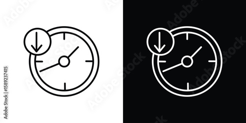 Uptime and downtime icon website stock illustration. stroke symbols