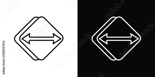 Two side icon website stock illustration. stroke symbols