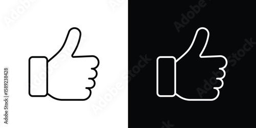 Thumb up icon website stock illustration. stroke symbols