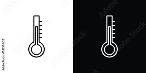 Thermometer icon website stock illustration. stroke symbols