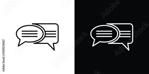 Text chat icon website stock illustration. stroke symbols
