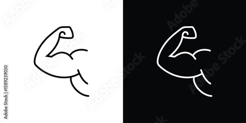 Strong arm icon website stock illustration. stroke symbols