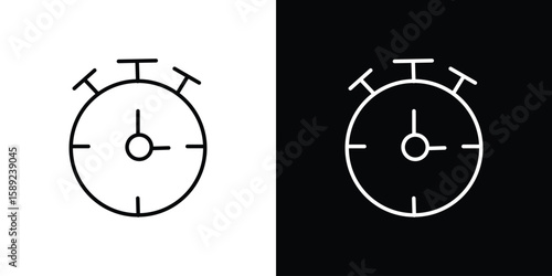 Stopwatch icon website stock illustration. stroke symbols