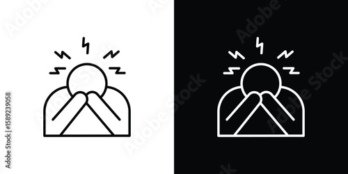 Stress icon website stock illustration. stroke symbols