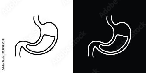 Stomach with Liquids icon website stock illustration. stroke symbols