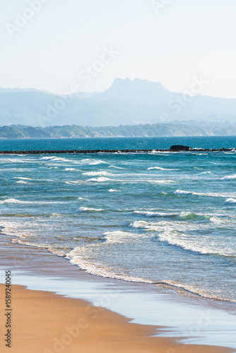 Basque Coast beach in Biarritz, summer Holiday. Basque Country of France.