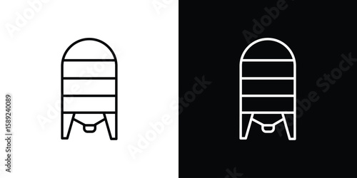 Silo icon website stock illustration. stroke symbols