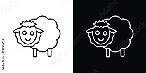 Sheep icon website stock illustration. stroke symbols
