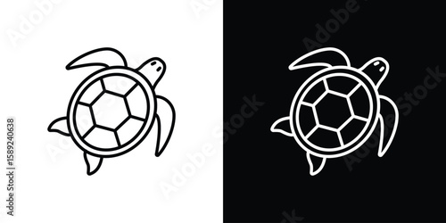 Sea turtle icon website stock illustration. stroke symbols