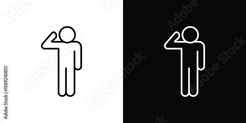 Salute icon website stock illustration. stroke symbols