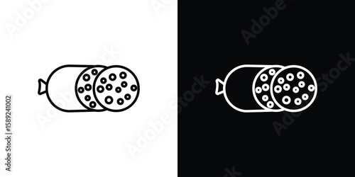 Salami icon website stock illustration. stroke symbols