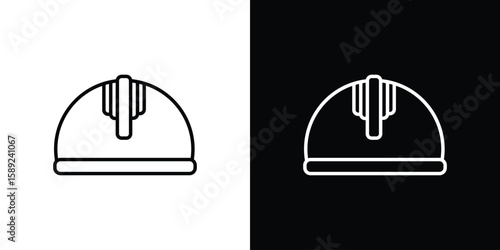 Safety helmet icon website stock illustration. stroke symbols