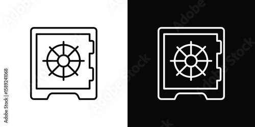 Safe icon website stock illustration. stroke symbols