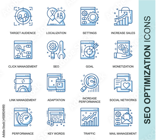 Seo optimization icons