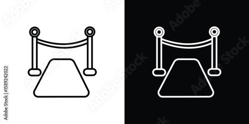 Red carpet icon website stock illustration. stroke symbols