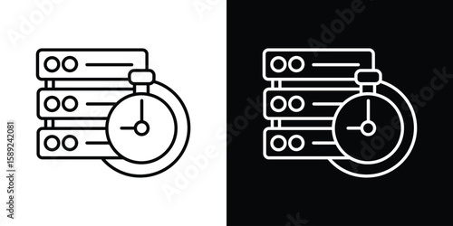 Real time data icon website stock illustration. stroke symbols