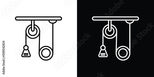 Pulley icon website stock illustration. stroke symbols