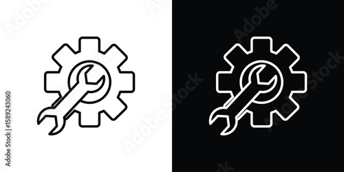 Productivity tools icon website stock illustration. stroke symbols