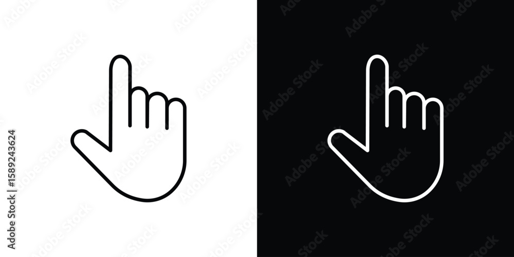 Obraz premium Pointing hand icon website stock illustration. stroke symbols
