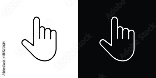 Pointing hand icon website stock illustration. stroke symbols