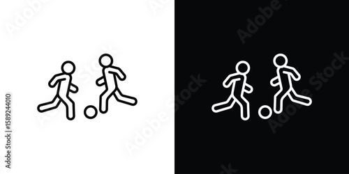People playing Ball icon website stock illustration. stroke symbols