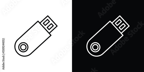 Pendrive icon website stock illustration. stroke symbols