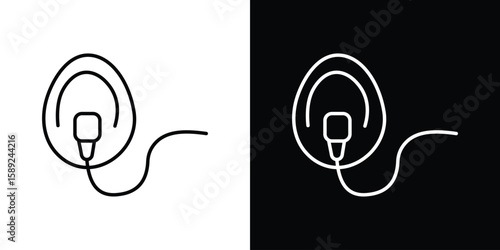Oxygen mask icon website stock illustration. stroke symbols